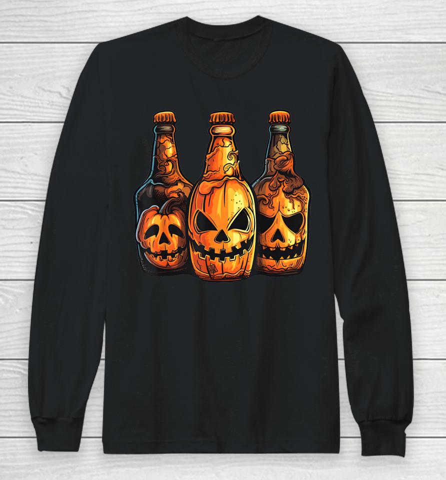 Pumpkin Beer Halloween Spooky Pumpkins Halloween Bar Crawl Long Sleeve T-Shirt