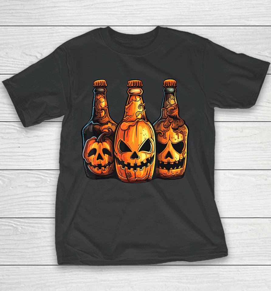 Pumpkin Beer Halloween Spooky Pumpkins Halloween Bar Crawl Youth T-Shirt