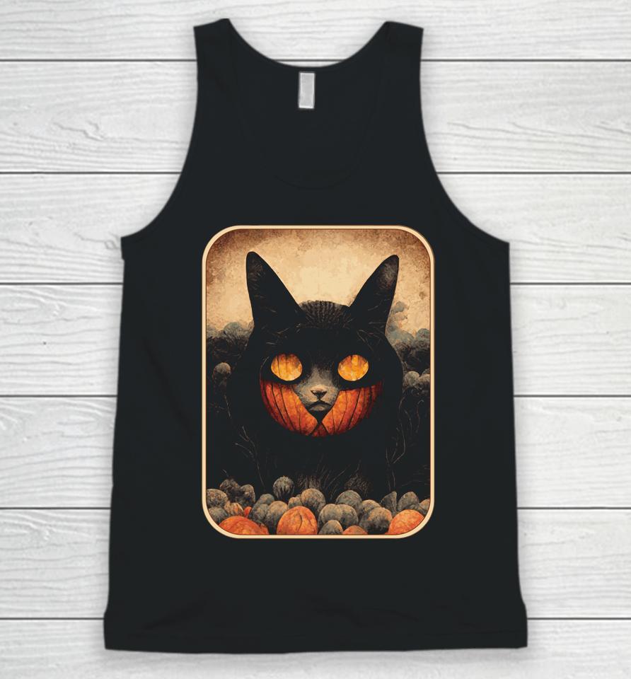 Pumpkin Cat - Black Cat And Pumpkin Unisex Tank Top