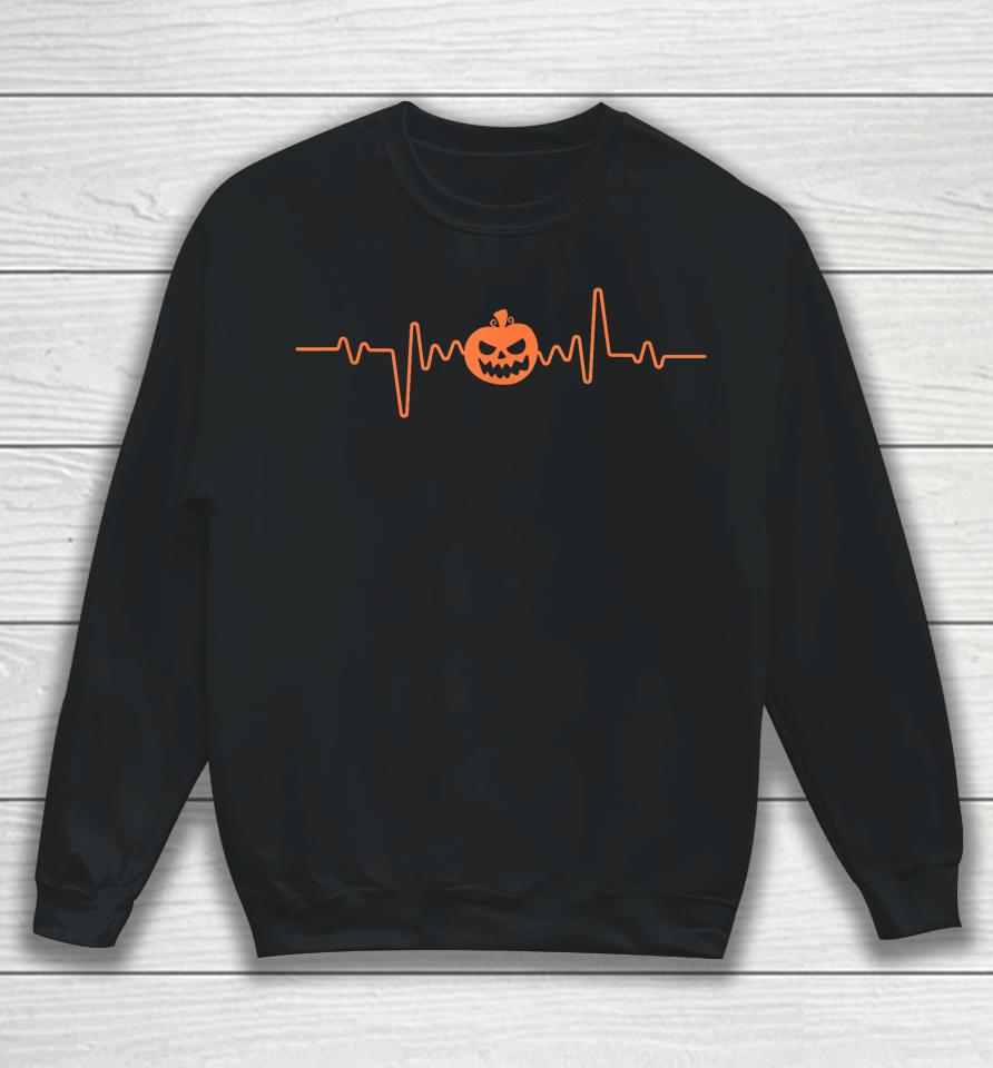 Pumpkin Heartbeat Halloween Pumpkin Lover Sweatshirt