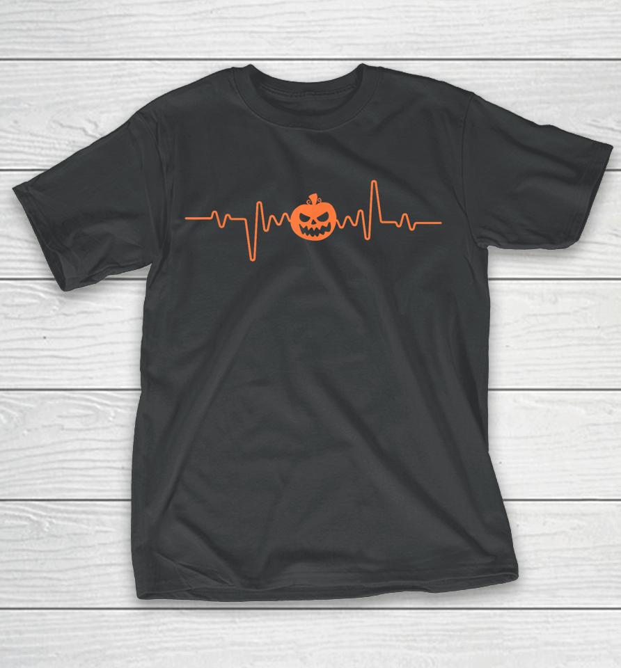 Pumpkin Heartbeat Halloween Pumpkin Lover T-Shirt