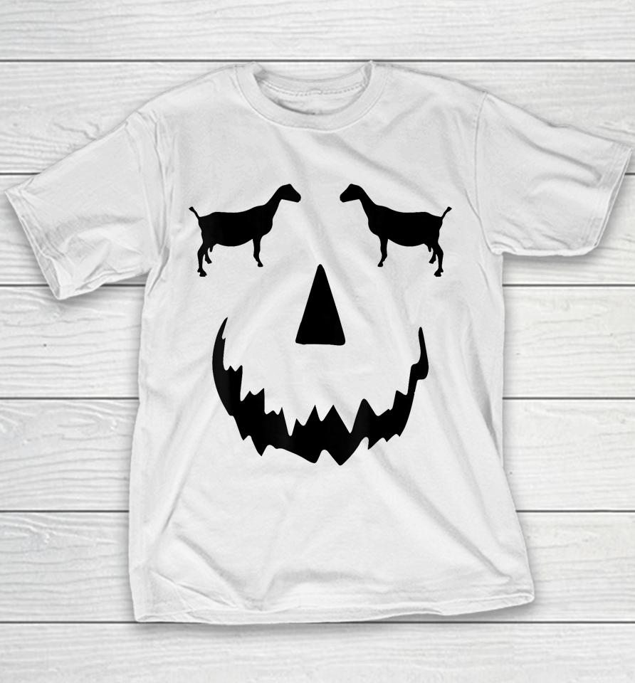 Pumpkin Lamancha Goat Halloween Youth T-Shirt
