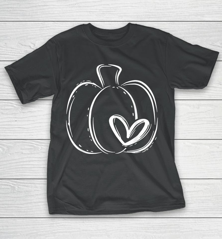 Pumpkin Leopard Print Thanksgiving Fall For Women Teen Girls T-Shirt