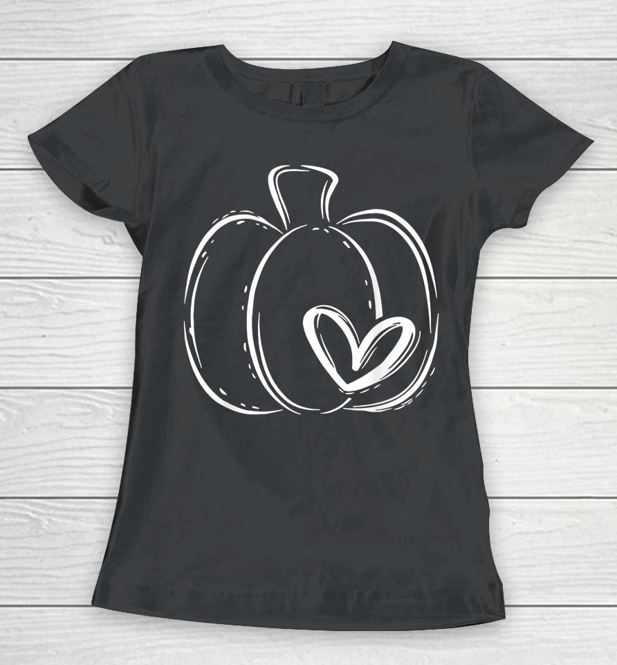 Pumpkin Leopard Print Thanksgiving Fall For Women Teen Girls Women T-Shirt