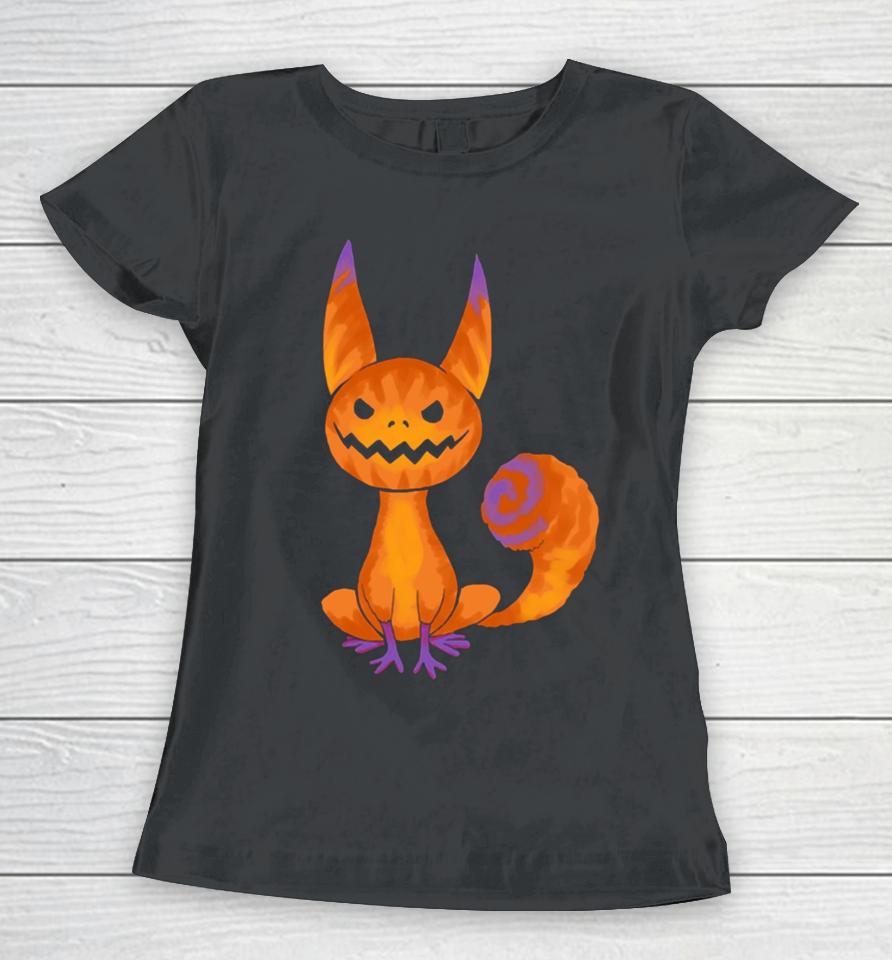 Pumpkin Lothcat Halloween Women T-Shirt
