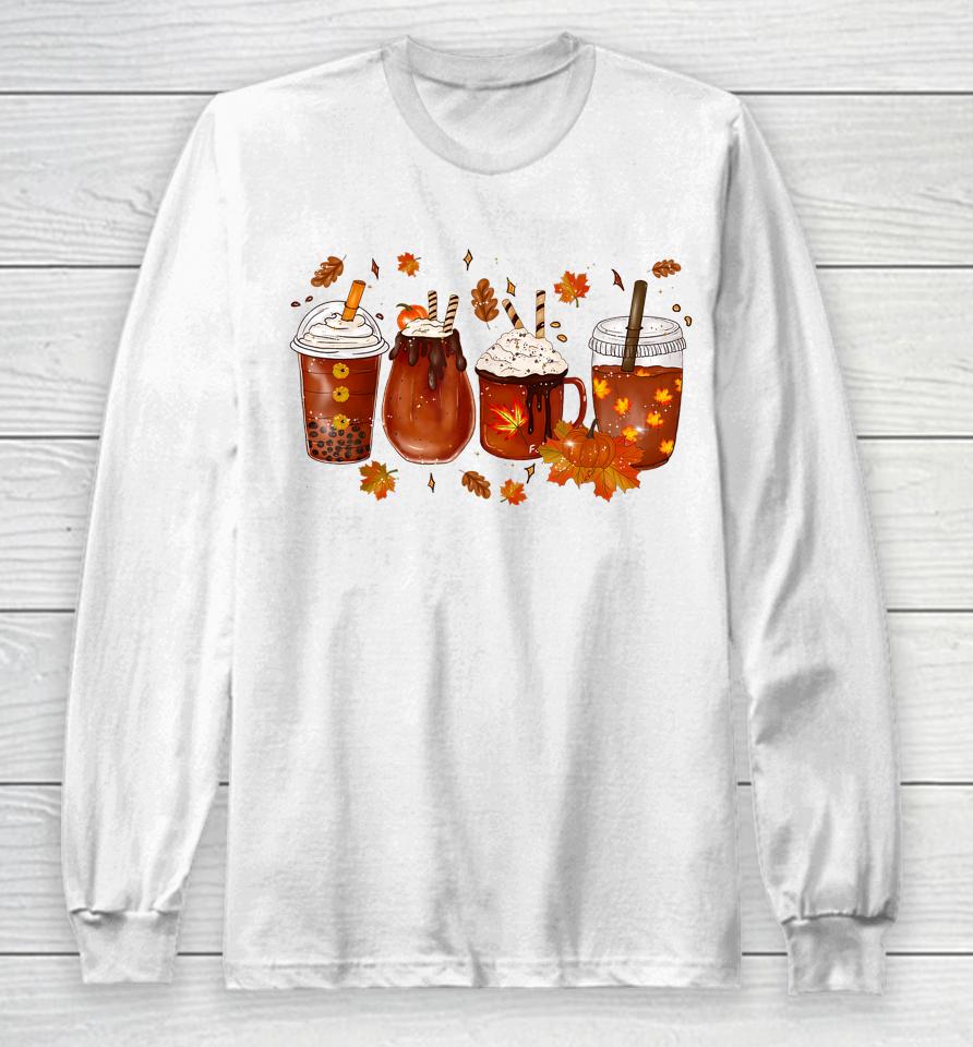 Pumpkin Spice Coffee Latte Fall Autumn Season Long Sleeve T-Shirt