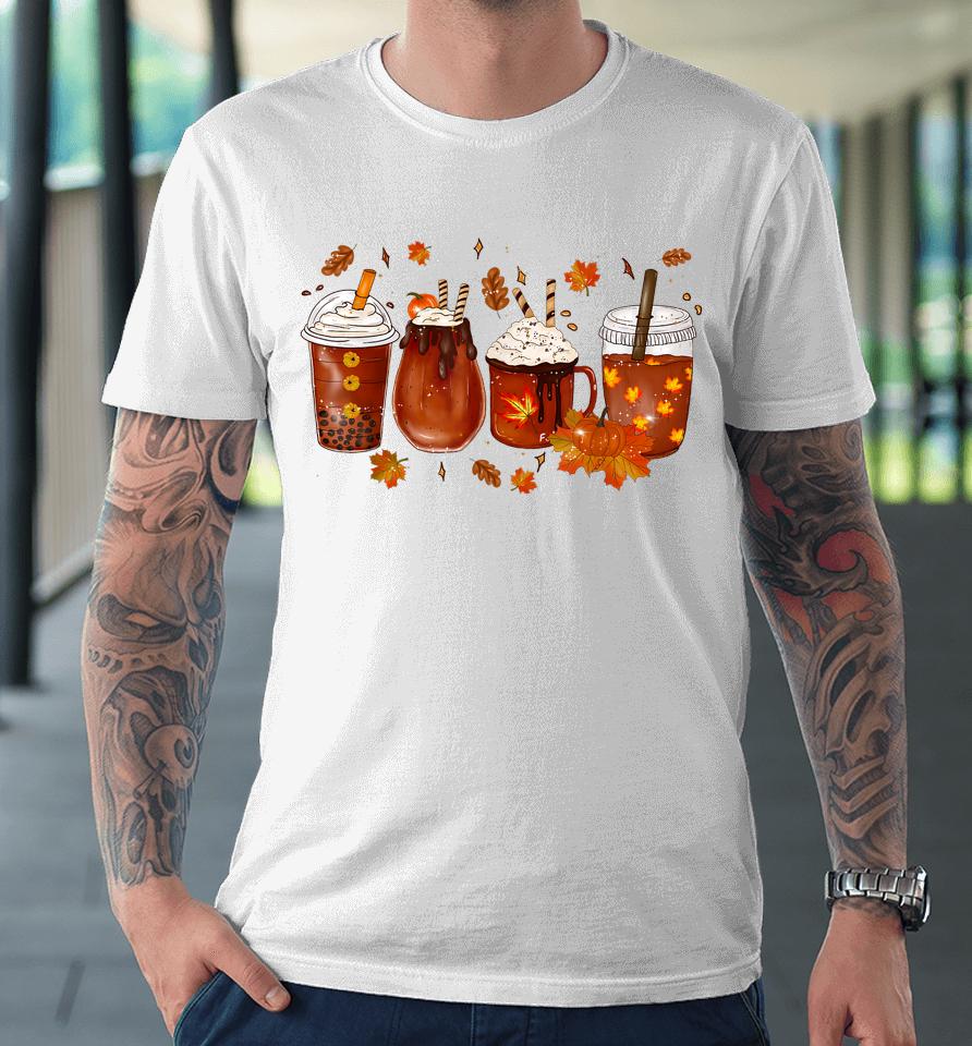 Pumpkin Spice Coffee Latte Fall Autumn Season Premium T-Shirt