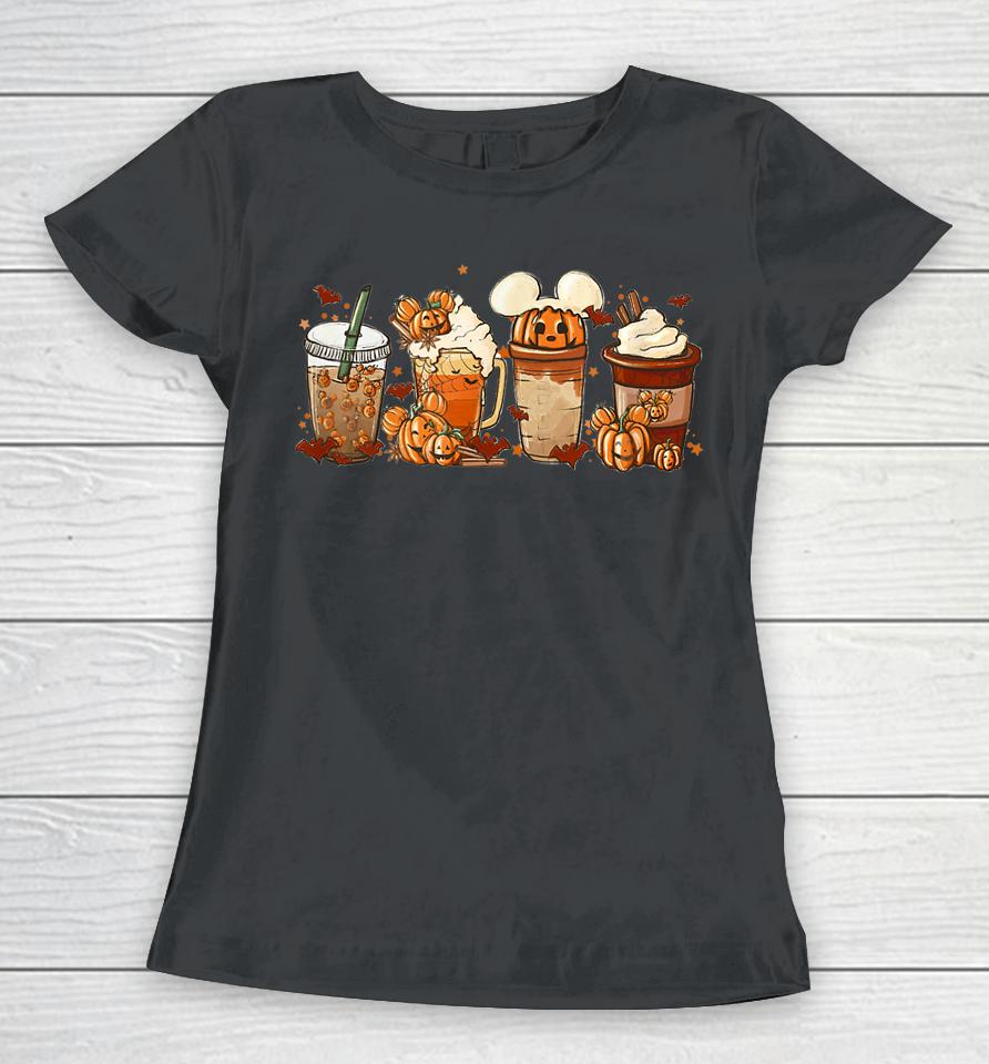 Pumpkin Spice Cute Latte Iced Autumn Coffee Fall Halloween Women T-Shirt