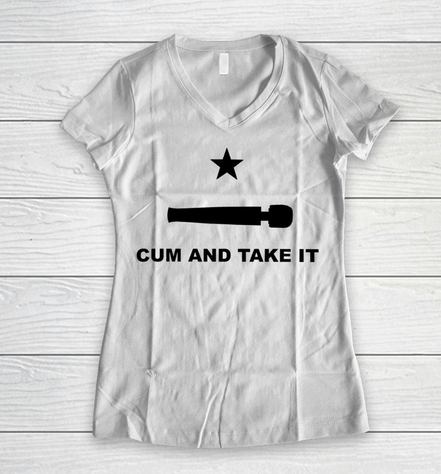 Punkwithacamera Cum And Take It Women V-Neck T-Shirt