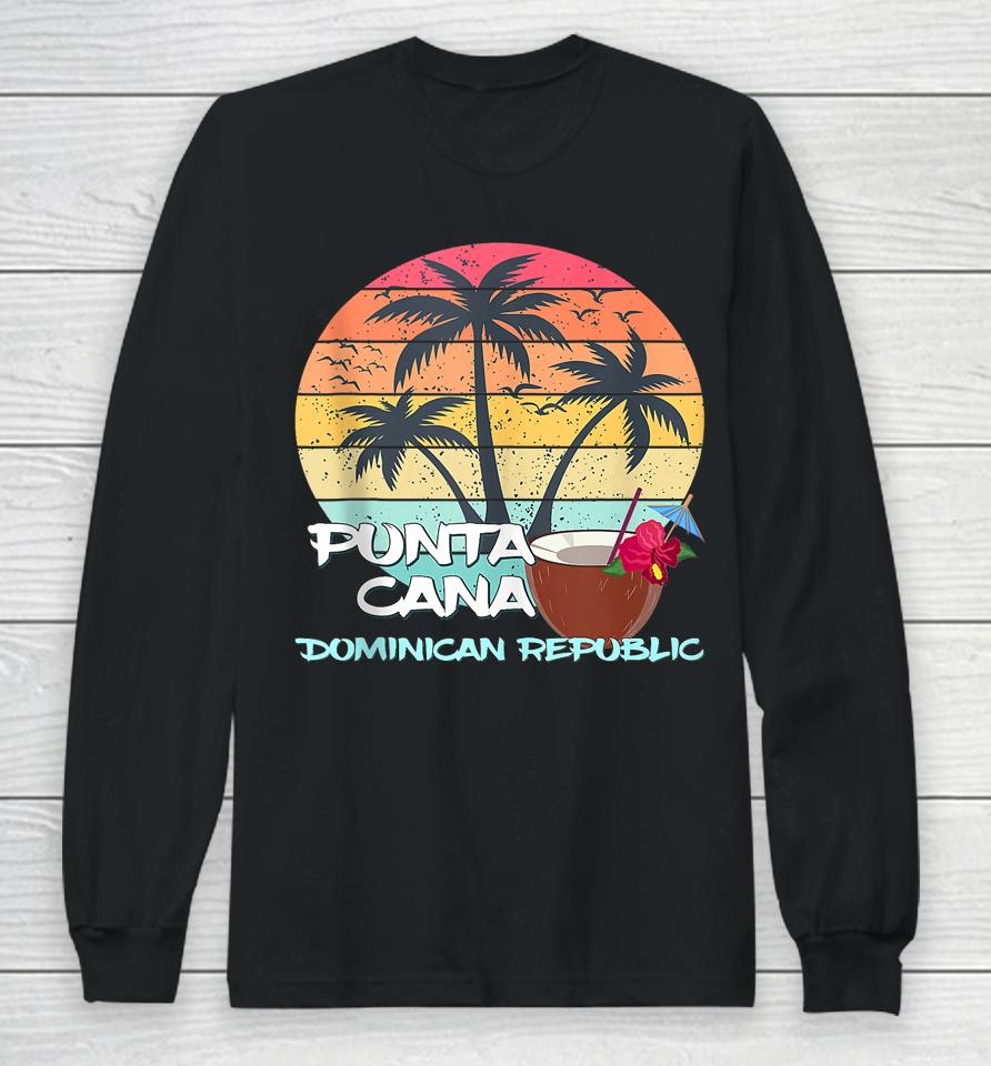 Punta Cana Palms Coconut Island Caribbean Dominican Republic Long Sleeve T-Shirt