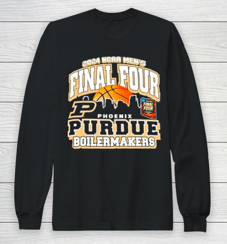 Purdue Boilermakers 2024 Ncaa Men’s Basketball Final Four Skyline Long Sleeve T-Shirt
