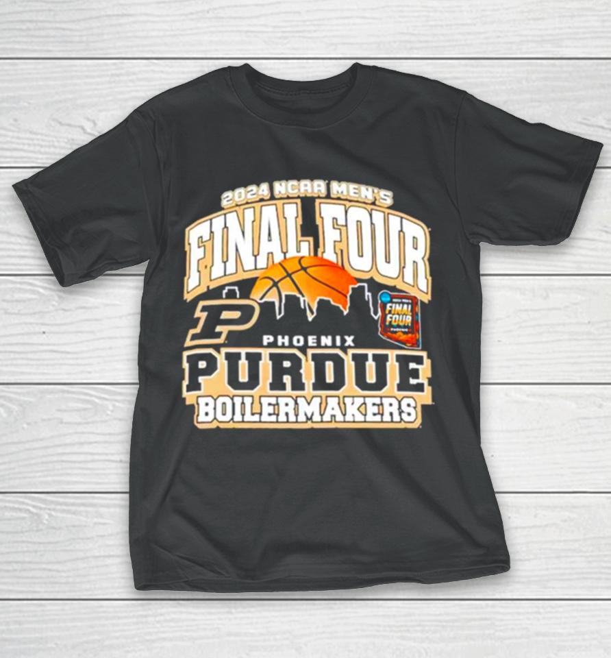 Purdue Boilermakers 2024 Ncaa Men’s Basketball Final Four Skyline T-Shirt