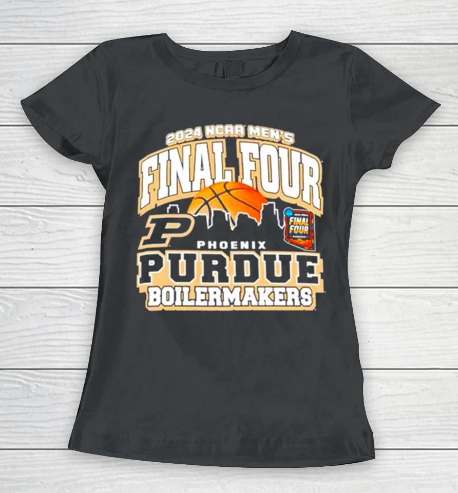 Purdue Boilermakers 2024 Ncaa Men’s Basketball Final Four Skyline Women T-Shirt