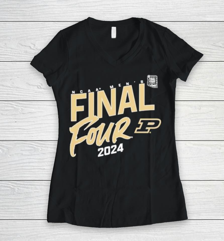 Purdue Boilermakers 2024 Ncaa Men’s Basketball Tournament March Madness Final Four Elite Pursuit Women V-Neck T-Shirt