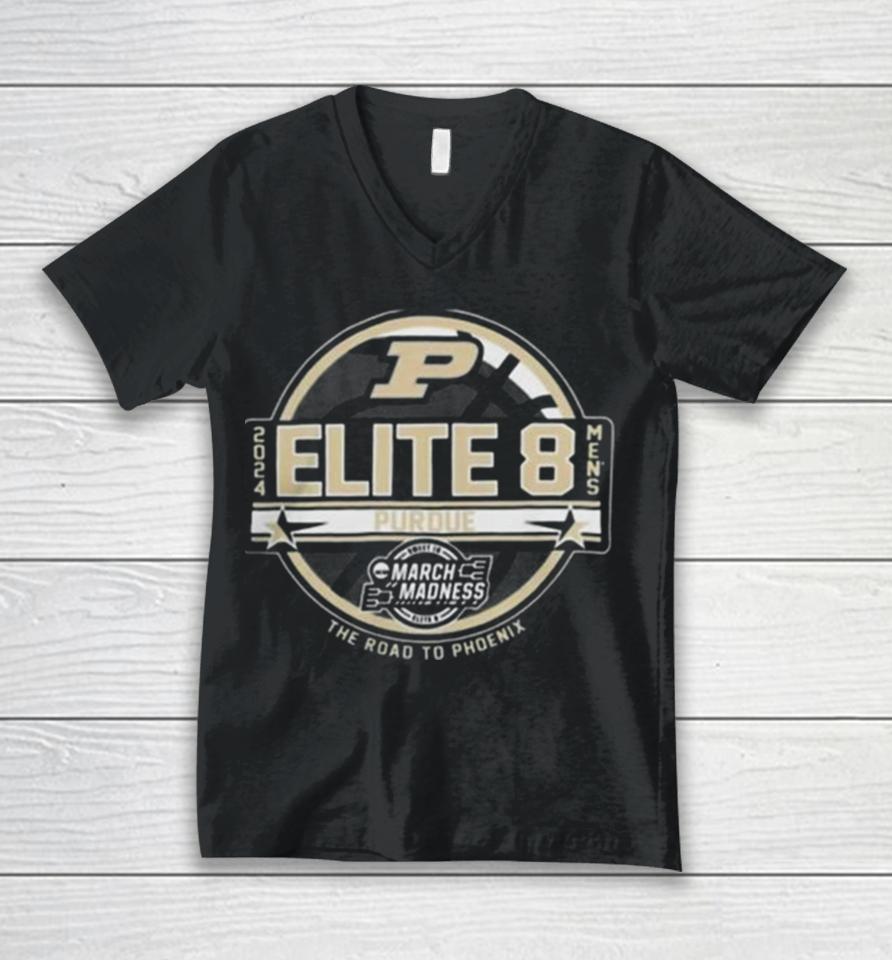 Purdue Boilermakers Men’s Basketball 2024 Elite 8 Unisex V-Neck T-Shirt