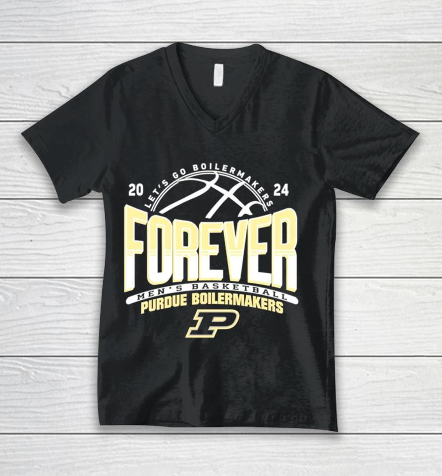 Purdue Boilermakers Mens Basketball Lets Go Boilermakers Forever 2024Shirts Unisex V-Neck T-Shirt