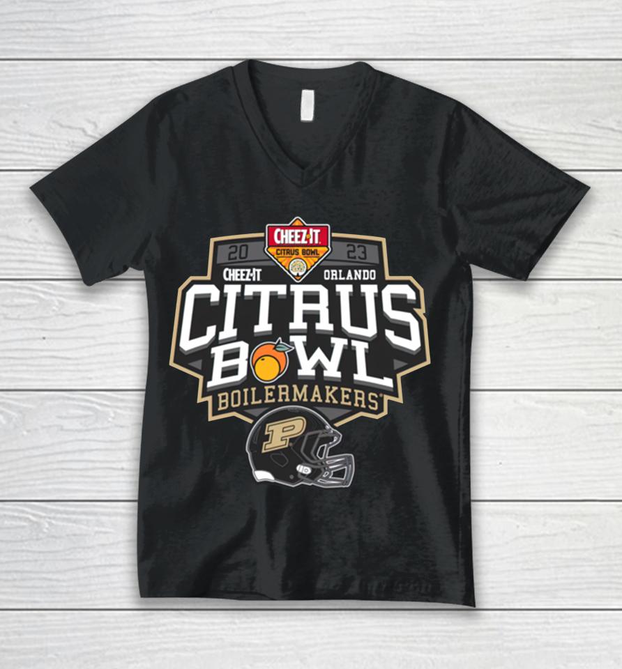 Purdue Citrus Bowl Boilermekers 2023 Black Shirt Frame Fcs Merch Unisex V-Neck T-Shirt