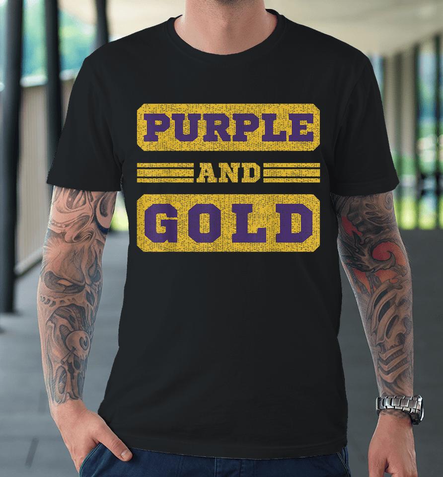 Purple And Gold Football Game Day Premium T-Shirt