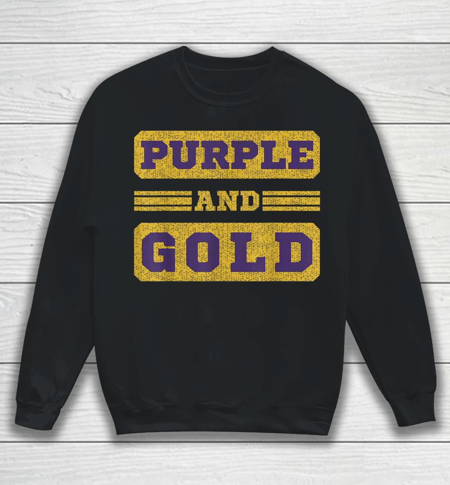 Purple And Gold Football Game Day Sweatshirt