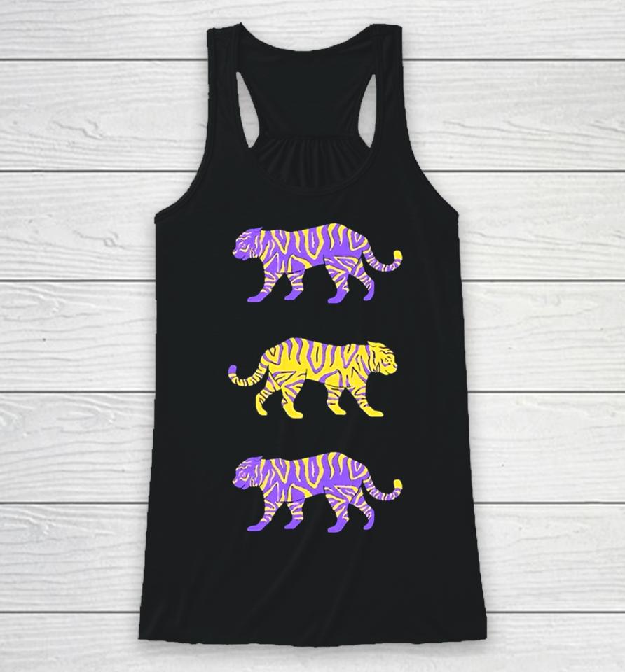 Purple And Gold Tigers Racerback Tank