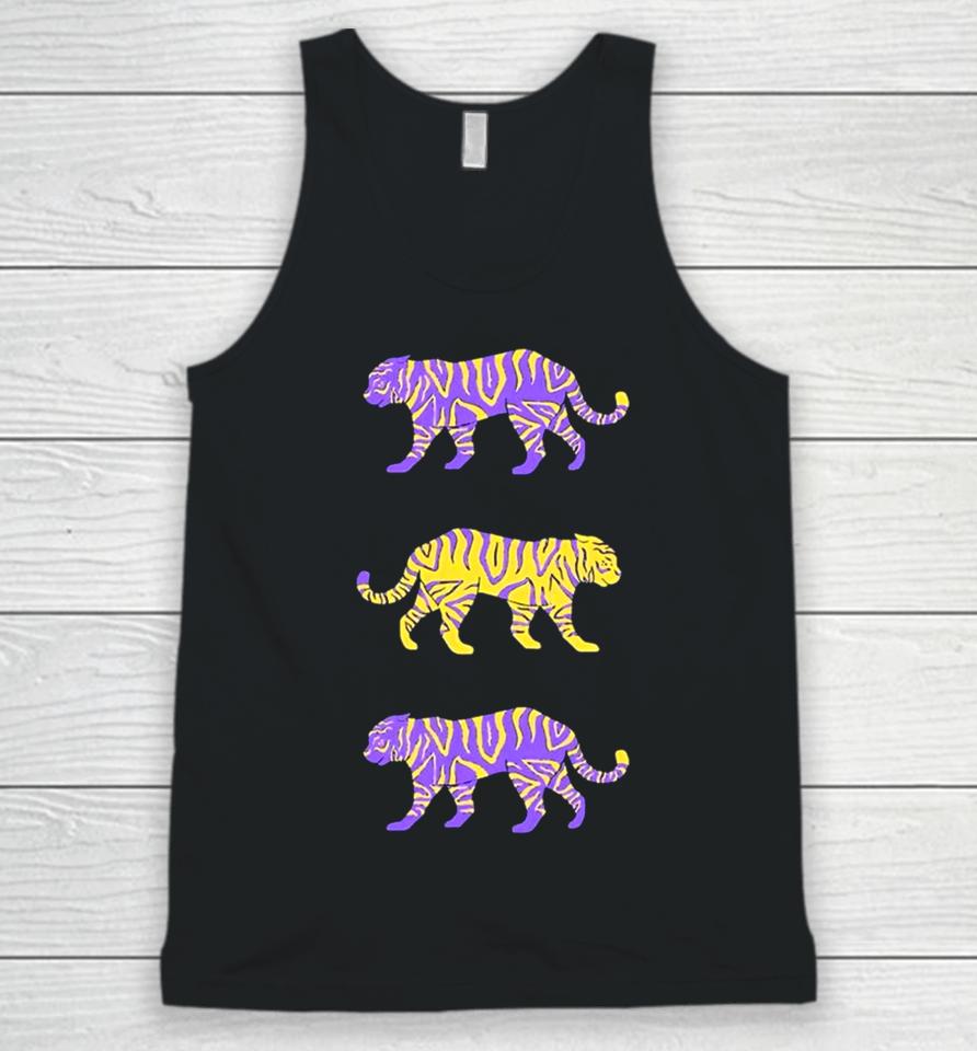Purple And Gold Tigers Unisex Tank Top