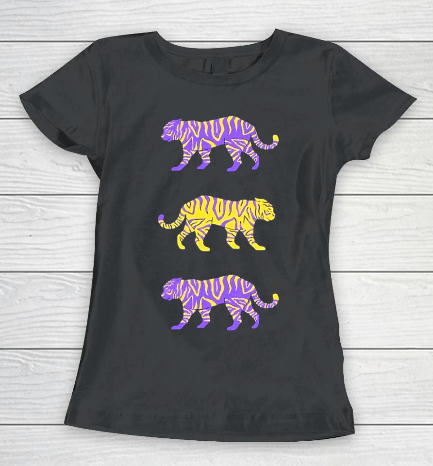 Purple And Gold Tigers Women T-Shirt