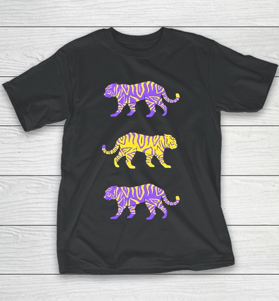 Purple And Gold Tigers Youth T-Shirt