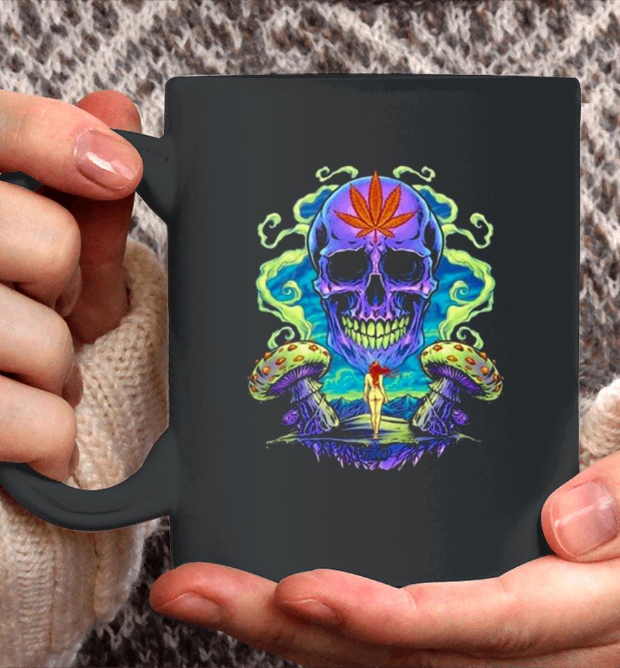 Purple Cannabis Skull Coffee Mug