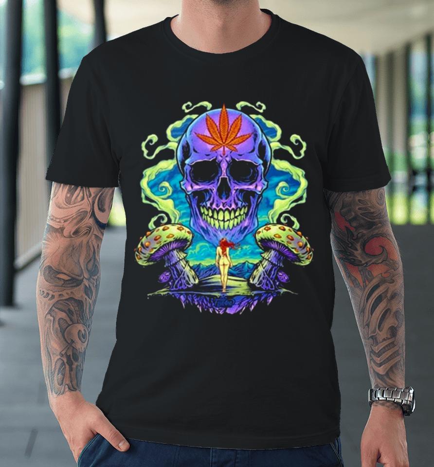 Purple Cannabis Skull Premium T-Shirt