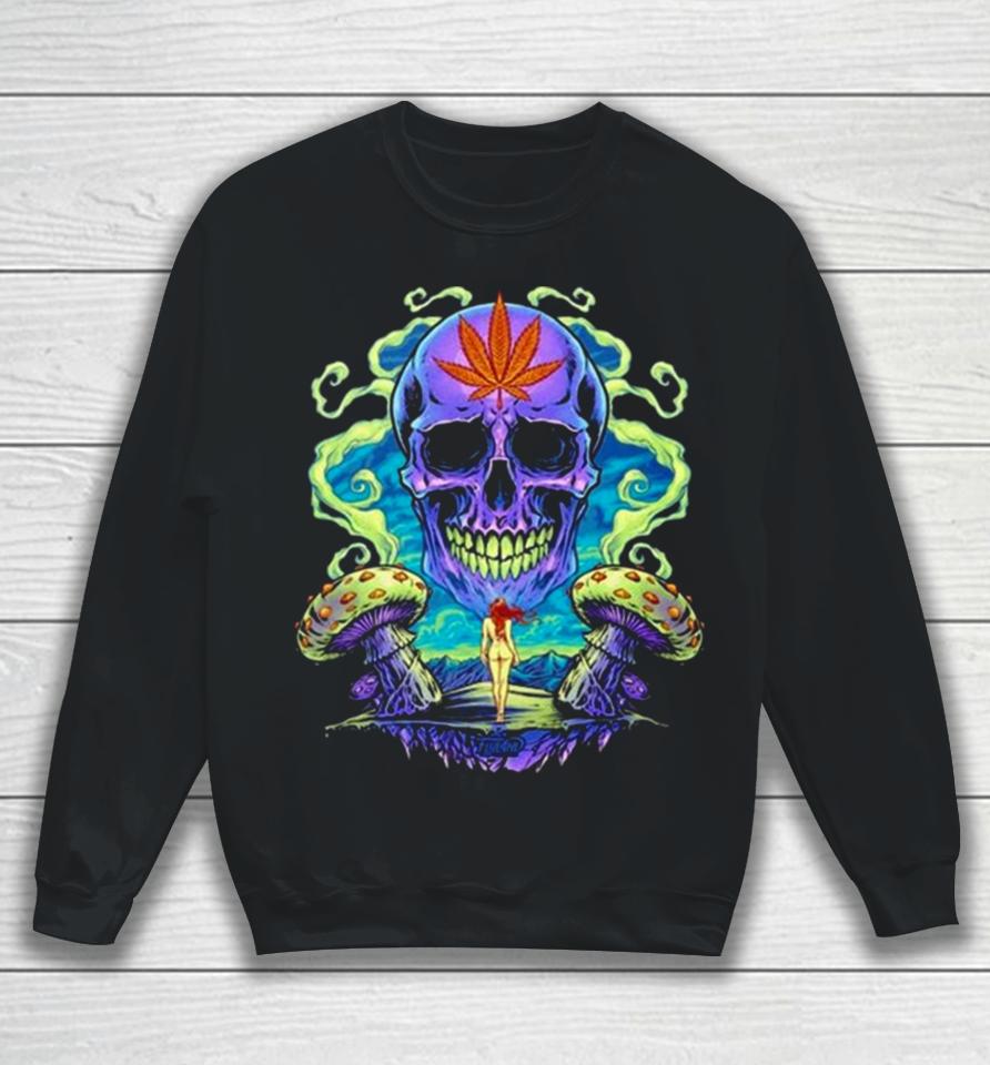 Purple Cannabis Skull Sweatshirt