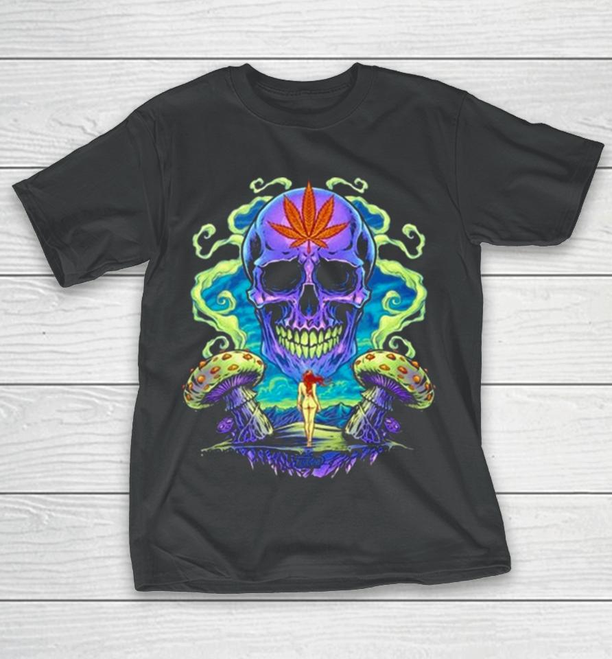 Purple Cannabis Skull T-Shirt