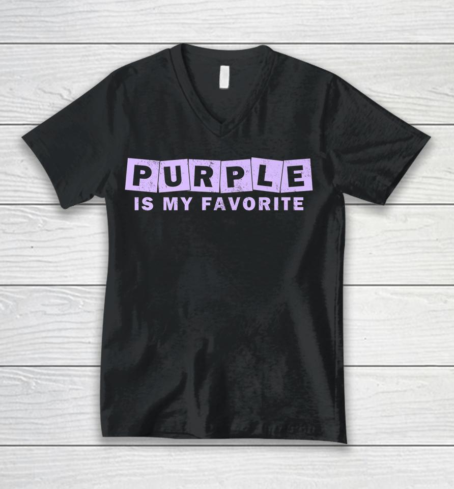 Purple Is My Favorite Unisex V-Neck T-Shirt