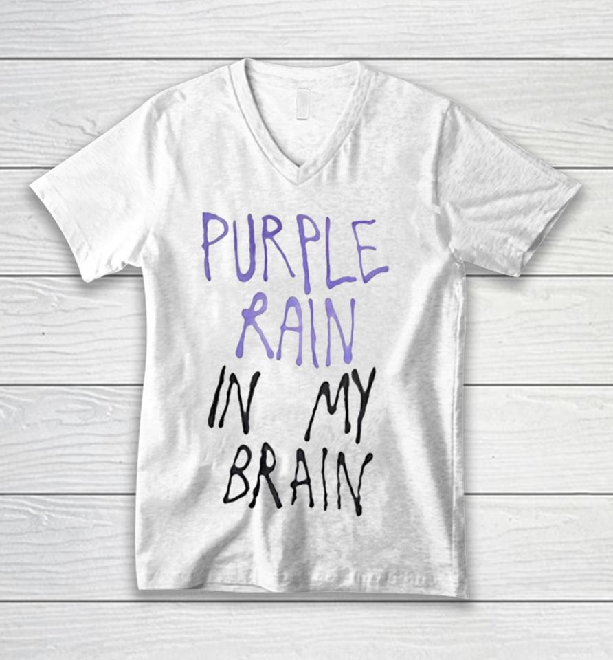 Purple Rain In My Brain Unisex V-Neck T-Shirt