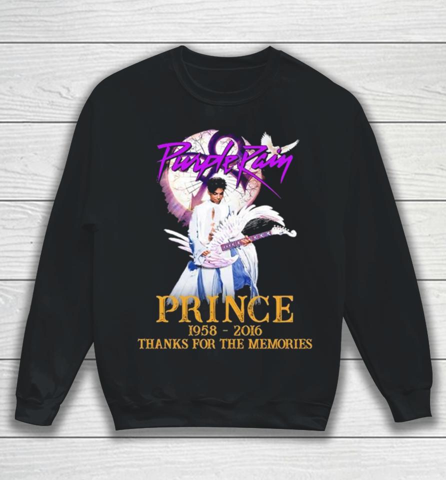 Purple Rain Prince 1958 To 2016 Thank You For The Memories Sweatshirt