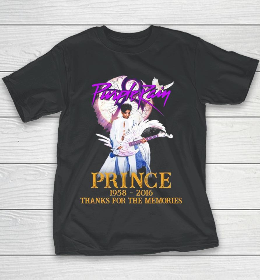 Purple Rain Prince 1958 To 2016 Thank You For The Memories Youth T-Shirt
