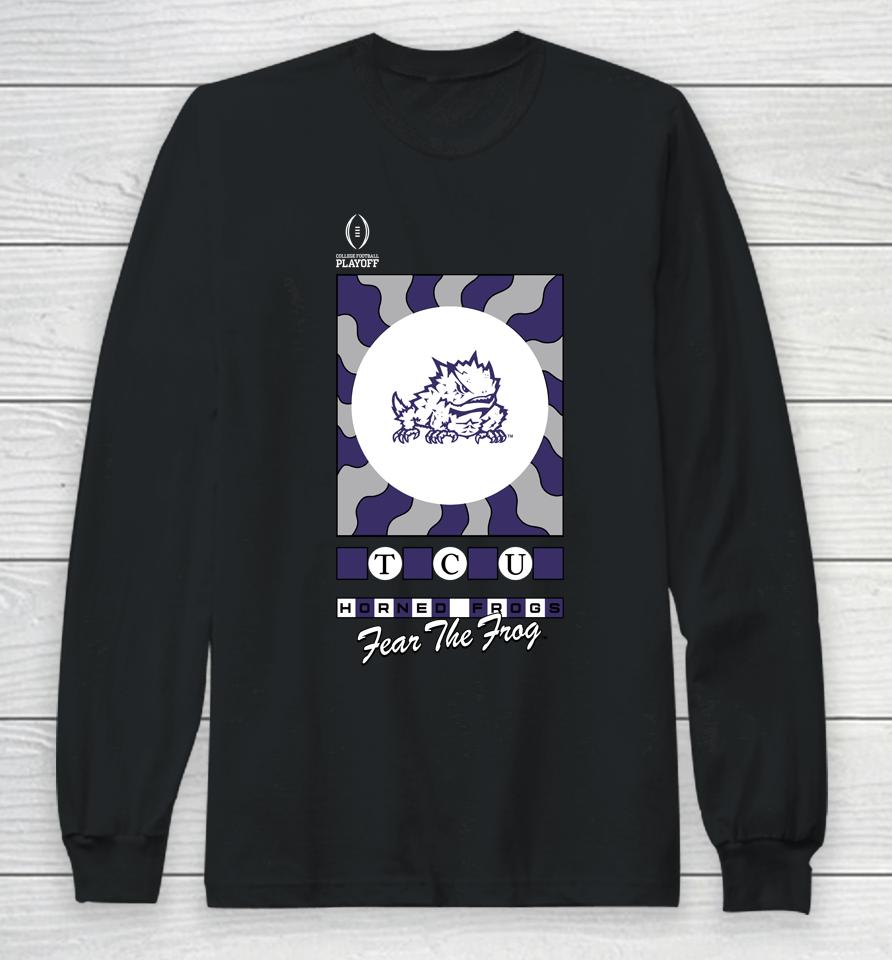 Purple Tcu Horned Frogs Fear The Frog College Football Playoff Media Night Long Sleeve T-Shirt