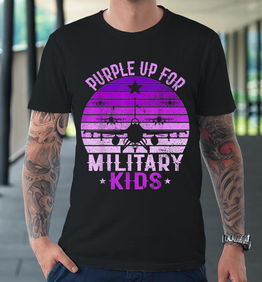 Purple Up For Military Kids Military Child Month 2023 Kids Premium T-Shirt