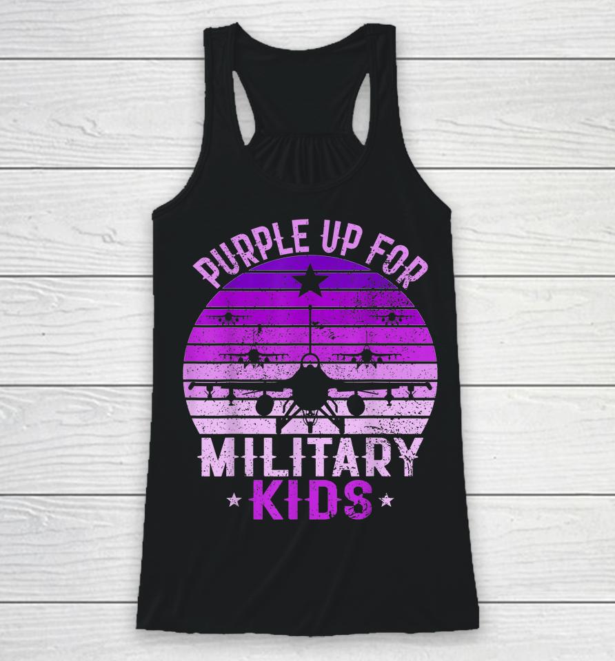 Purple Up For Military Kids Military Child Month 2023 Kids Racerback Tank