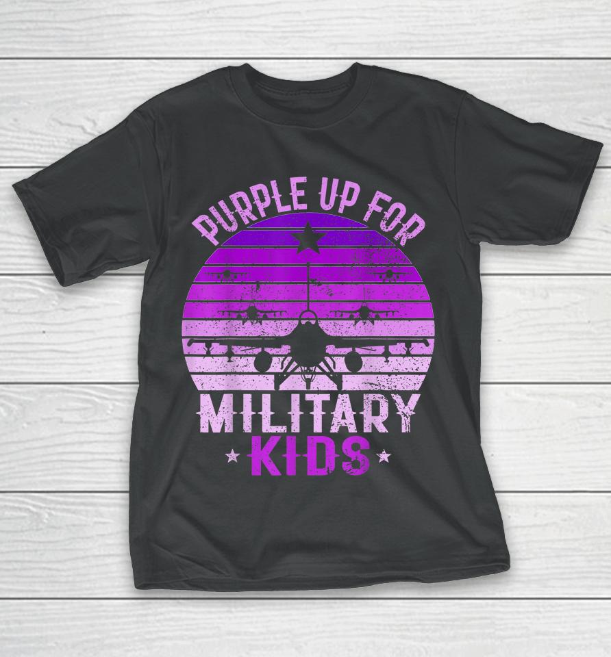 Purple Up For Military Kids Military Child Month 2023 Kids T-Shirt