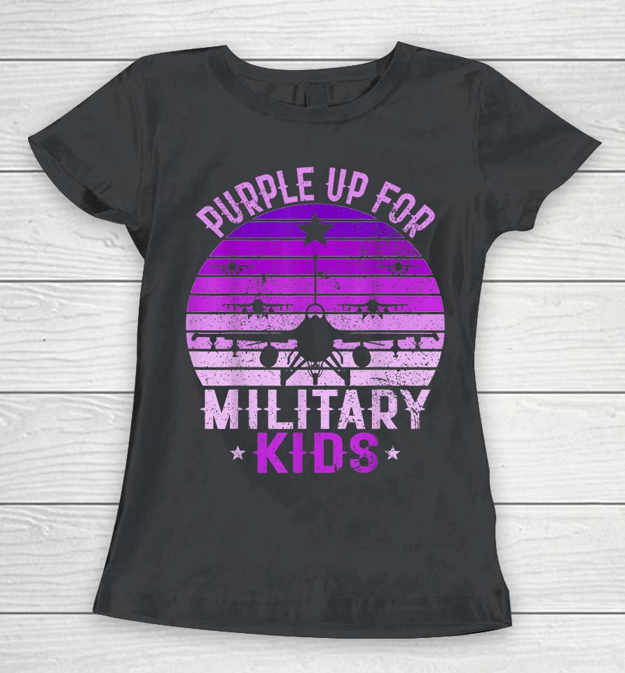 Purple Up For Military Kids Military Child Month 2023 Kids Women T-Shirt