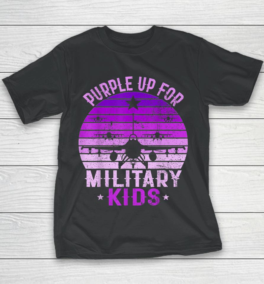 Purple Up For Military Kids Military Child Month 2023 Kids Youth T-Shirt