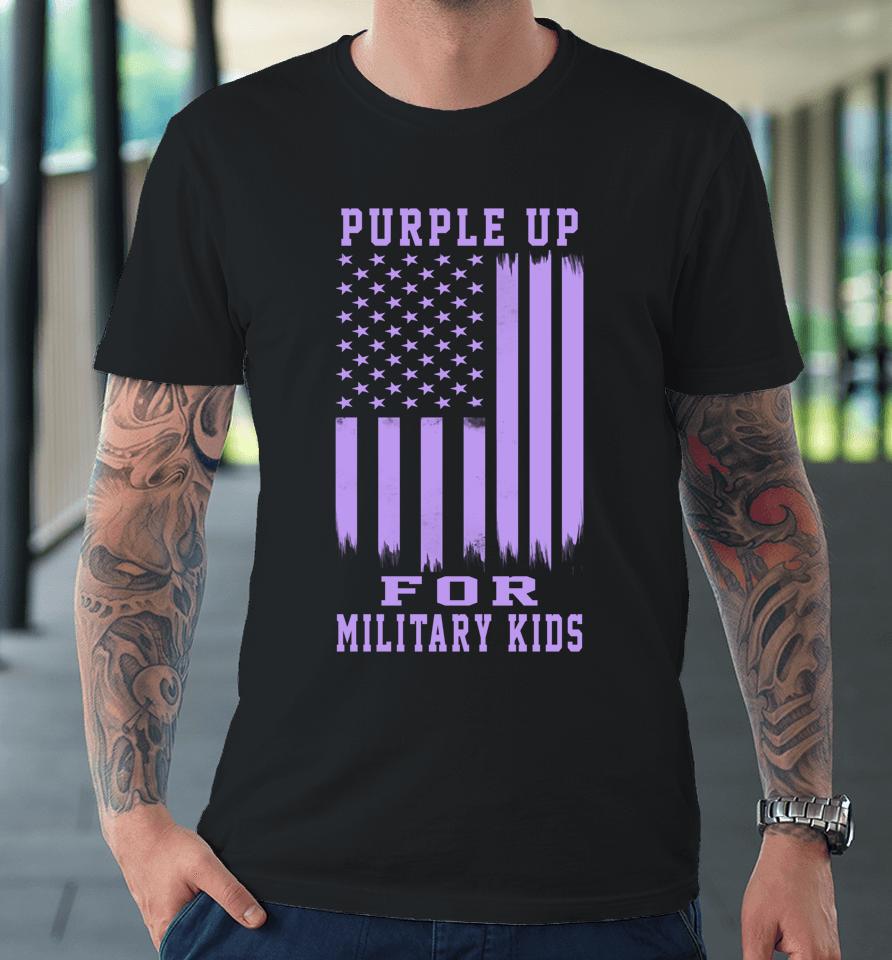 Purple Up For Military Kids Month Military Army Soldier Kids Premium T-Shirt