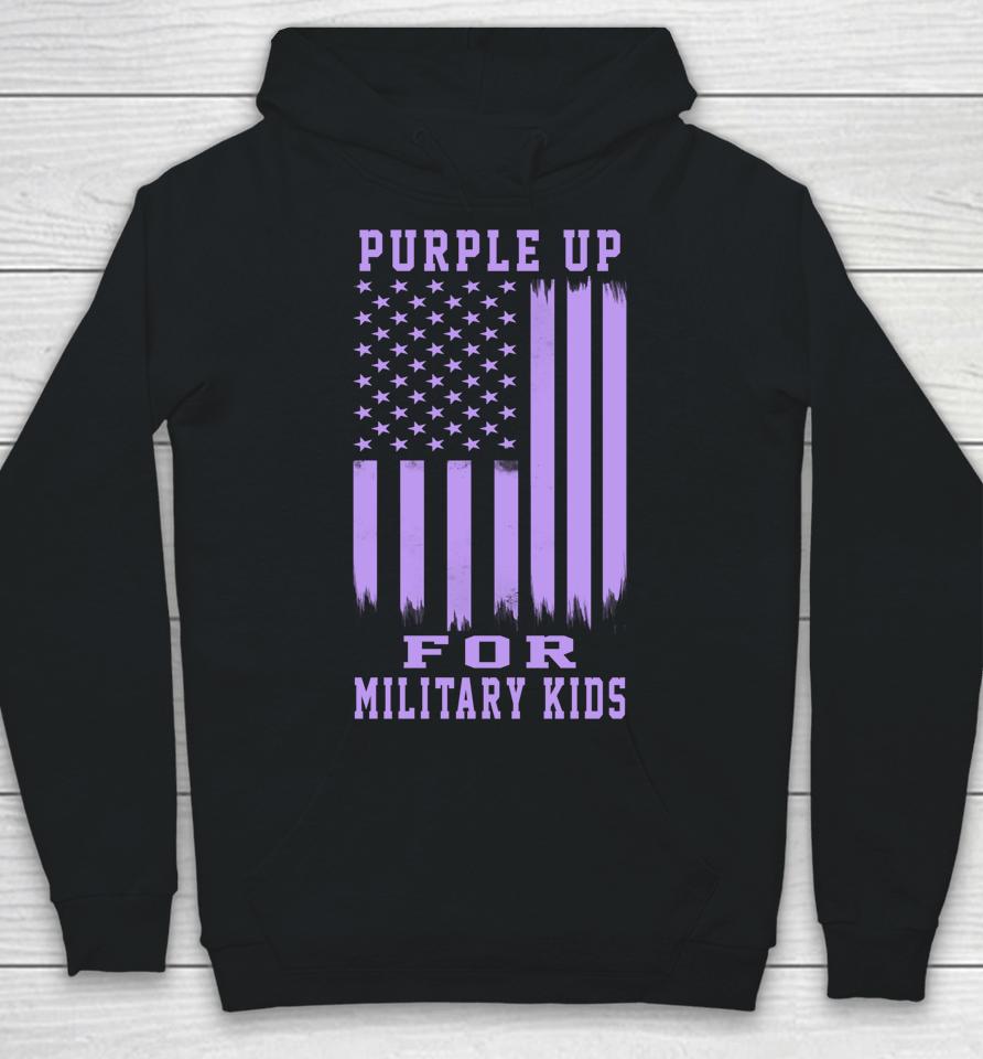 Purple Up For Military Kids Month Military Army Soldier Kids Hoodie