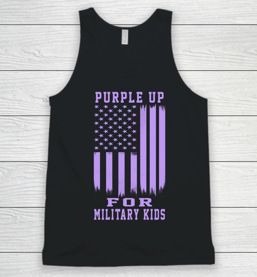 Purple Up For Military Kids Month Military Army Soldier Kids Unisex Tank Top