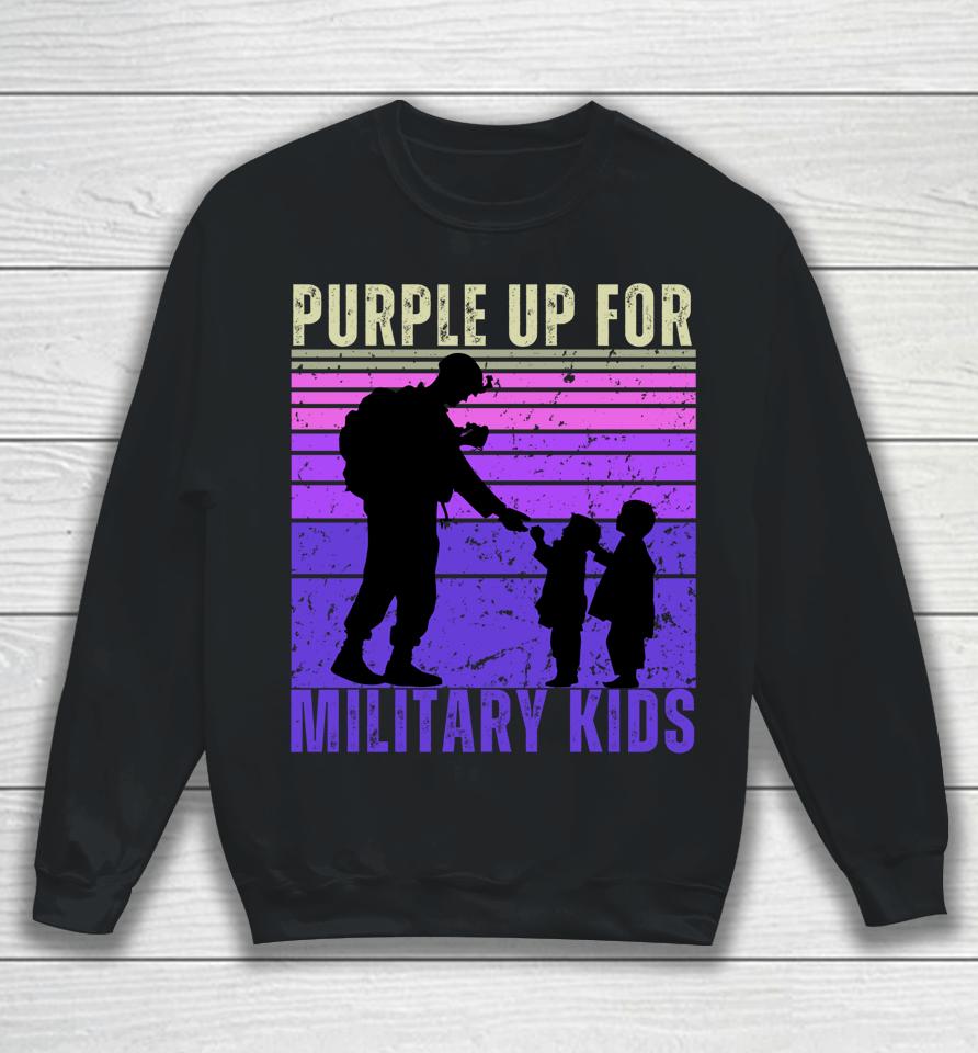Purple Up For Military Kids Month Of The Military Child Sweatshirt
