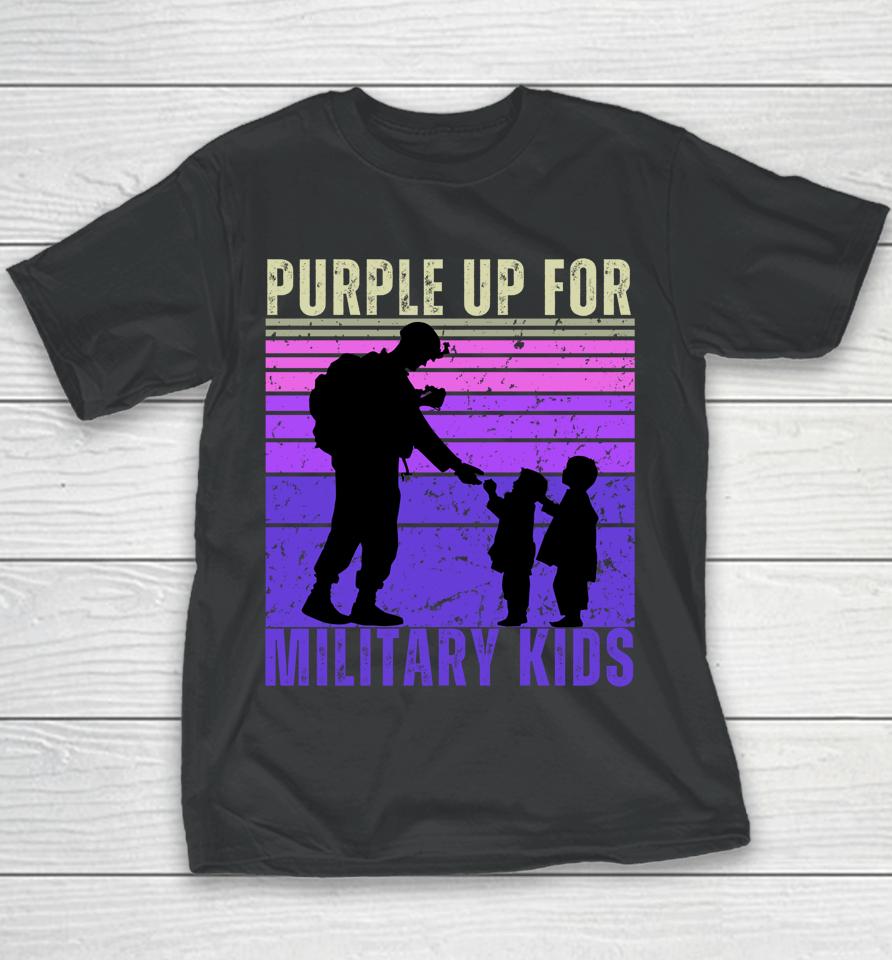 Purple Up For Military Kids Month Of The Military Child Youth T-Shirt