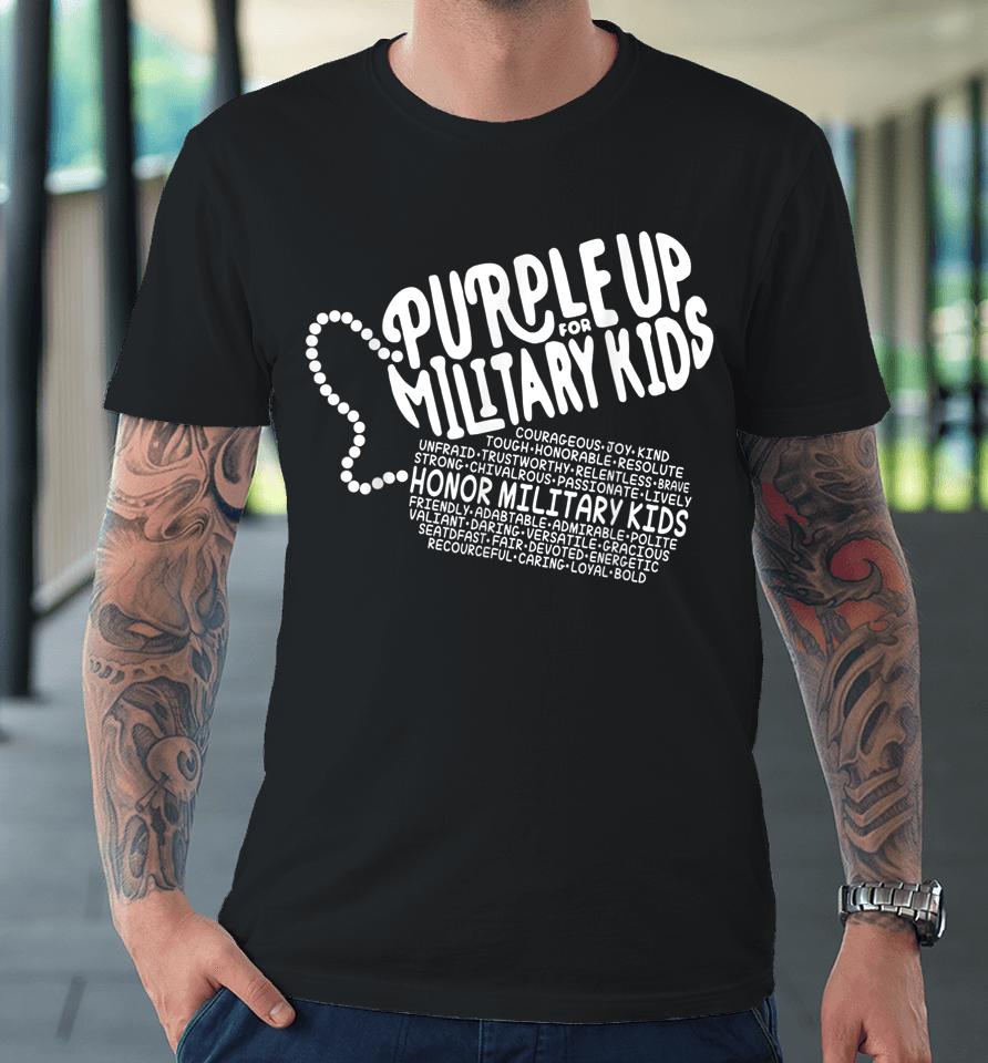 Purple Up For Military Kids Month Of The Military Child Premium T-Shirt
