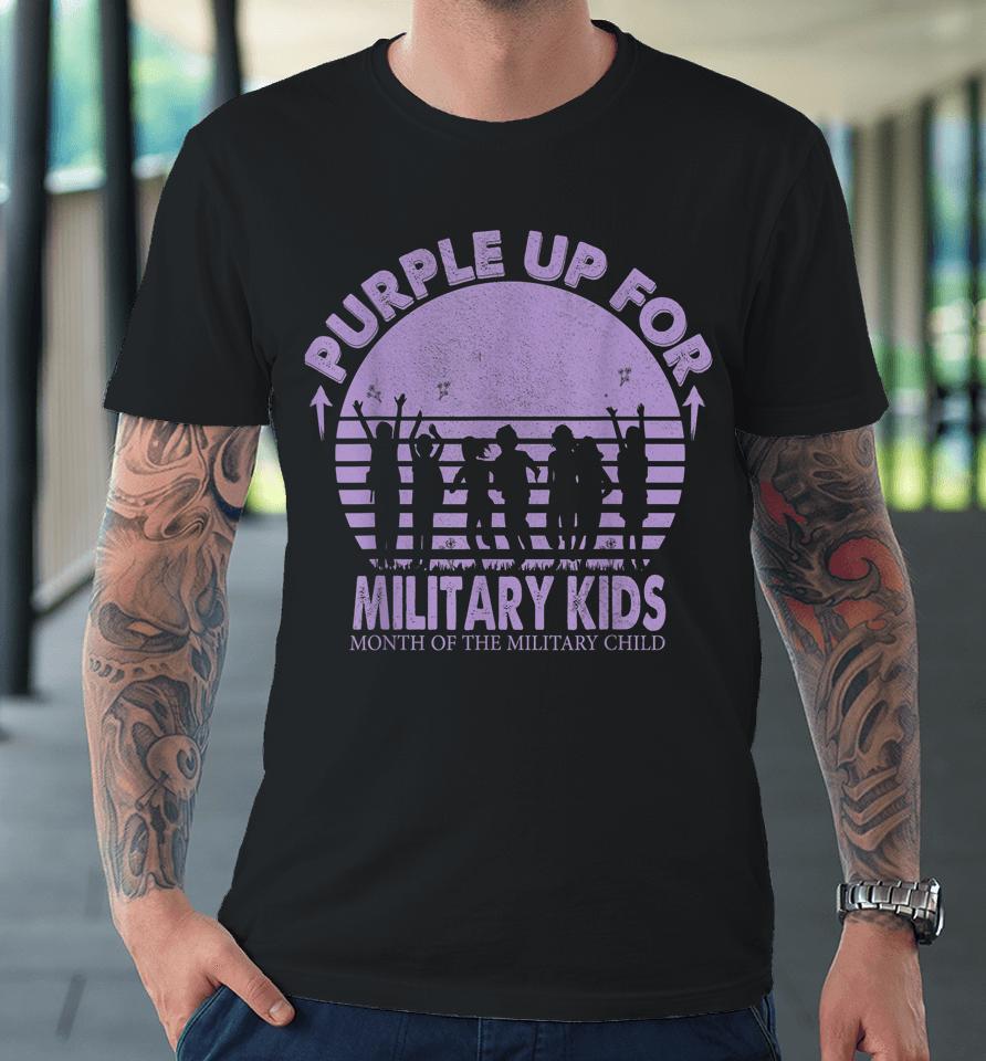 Purple Up Military Kids Month Of The Military Boys Girls Premium T-Shirt