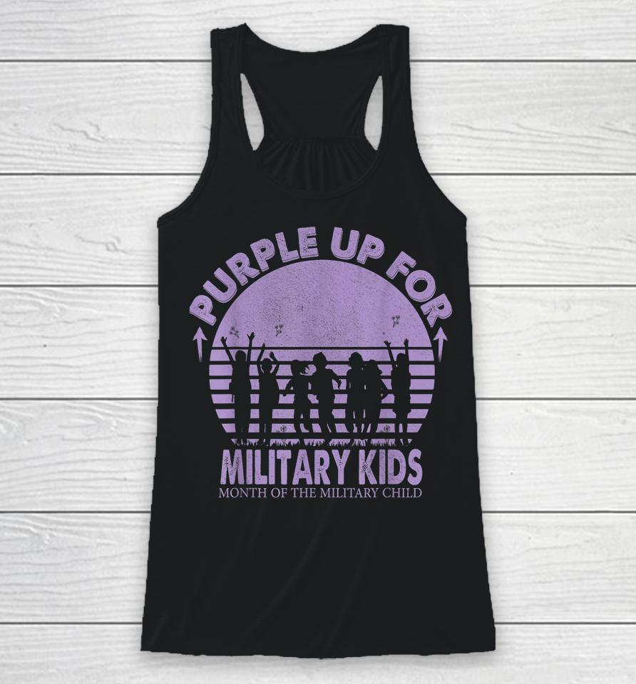 Purple Up Military Kids Month Of The Military Boys Girls Racerback Tank