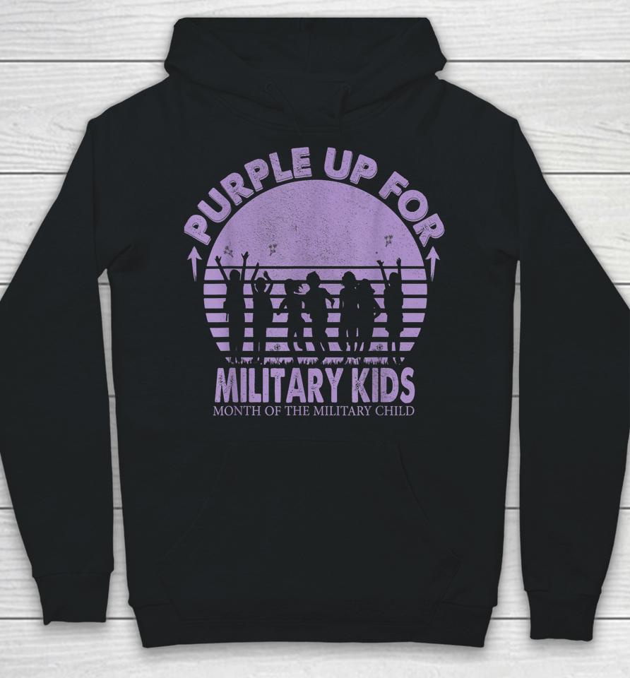 Purple Up Military Kids Month Of The Military Boys Girls Hoodie